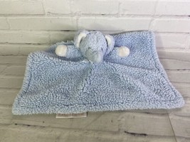 Blankets &amp; Beyond Elephant Blue Sherpa Baby Plush Security Blanket Lovey - £19.08 GBP