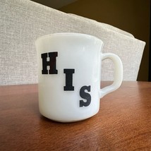 Vintage Milk Glass HIS Coffee House Mug by Anchor Hocking 3" Tall - $9.75