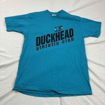 Vintage Duck Head Unisex Graphic Tee T-Shirt White Blue Printed Design Large - £15.46 GBP