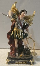 SAINT MICHAEL ARCHANGEL SWORD SCALES WARRIOR SATAN RELIGIOUS FIGURINE ST... - £22.08 GBP