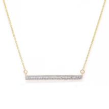 14K Diamond Bar Pendant Necklace - £313.34 GBP