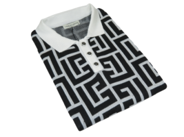 Men&#39;s Sports Shirt LCR MIZUMI Soft Cotton Blend Fashion Polo Style 11170-A Black - £40.20 GBP