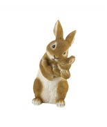 Mother Rabbit Cuddling Baby Bunny Figurine Decor - £28.42 GBP