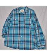 Urban Pipeline Shirt Mens Awesomely Soft XXL Button Plaid Roll Tab Sleeve - $8.90