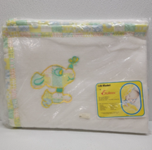 Vintage Storktex Baby Blanket White Yellow Green Dog Butterfly 36 x 45 New NOS - £80.84 GBP