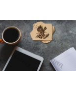 Laser Engraved Air Force Eagle Design - Square Wooden Coasters, set of 4 - $13.95