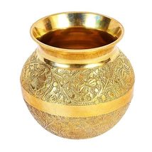 Idyah Crafts Brass Lota | Kalash | Pooja Lota | Puja Lota (Plain, 300 ml) - £41.11 GBP