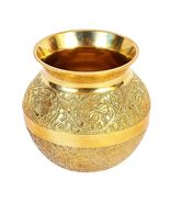 Idyah Crafts Brass Lota | Kalash | Pooja Lota | Puja Lota (Plain, 300 ml) - £40.89 GBP