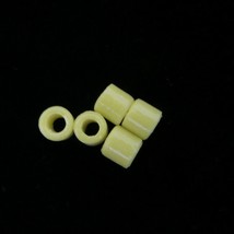1000 Yellow African Tile Tube Beads 296g Czech Glass jewelry beading Vtg NOS  - £7.94 GBP