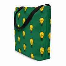 Creative Idea Concept Design Yellow Bulb Green Beach Bag - £33.91 GBP