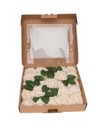 MEUMITY 25 PCS Artificial Rose Flower Heads, Real Looking Fake Roses for... - $13.71