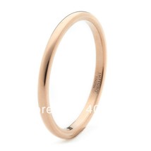  2MM Rose Gold Color Classic Dome Tungsten Carbide Wedding Ring Sizes 4-12 - £17.92 GBP
