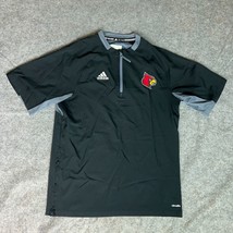 Louisville Cardinals Men Shirt Medium Black 1/4 Zip Short Sleeve Pullover NCAA 2 - £19.32 GBP