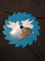 Hand Painted 7&quot; saw blade White Peace Doves Artist Signed 1996 - $11.40