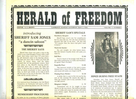 Sheriff Sam Jones Saloon Herald of Freedom Menu Lawrence Kansas  - $21.84