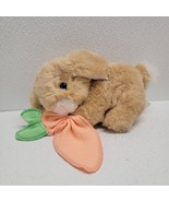 Vintage Dandee Plush Tan Brown Bunny With Carrot Lovey Blanket - $26.93 CAD