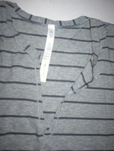 NWT Womens Lululemon New Yogi Cut Off Tee Top Shirt 10 12 Stripes Gray Y... - £123.72 GBP