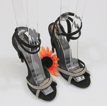 Olivia Ferguon Rhinestone Faux Suede Stiletto Evening Shoes #C009 - £21.12 GBP