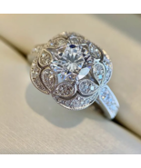925 Sterling Silver  Flower Shaped Band Ceremony Party Luxury  Ring - $20.00
