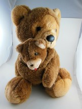 Vintage Dakin Teddy Bear Mother &amp; Cub 14&quot; Korea 1988 - £27.68 GBP