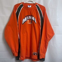 NCAA Miami Hurricanes Long Sleeve Shirt Men&#39;s XL? Embroidered Orange Green - $28.21