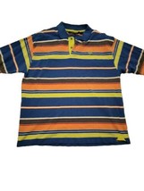 South Pole Mens Shirt XL Signature Series Polo Blue Orange Striped Shirt Sleeve - £10.95 GBP