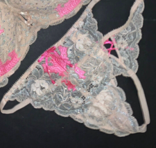 Victoria&#39;s Secret S, M Tanga Rosa Plata Marfil Cristalizado Muy Sexy Sed... - £99.70 GBP