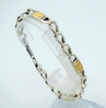 Sterling Silver with 18k Gold Accents Bracelet  32 Grams 202302733A - £188.44 GBP
