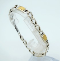 Sterling Silver with 18k Gold Accents Bracelet  32 Grams 202302733A - £179.21 GBP