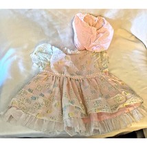 Just Adorable Brand Vintage Dress 12M Frilly Floral Swiss Dot - $11.39