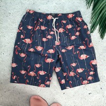 Flamingo Men Medium Swim Trunks Board Shorts Forever 21 Lined Beach Hawa... - £18.38 GBP