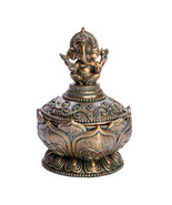 Antique Gold Finish Trinket Box - Ganesh - £32.25 GBP
