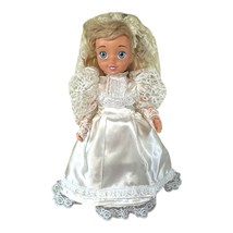 Disney Princess Cinderella Bride Doll Blonde Hair Blue Eyes Lace Wedding Dress - £10.83 GBP