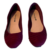 American Eagle Women Ballerina Flats Size 10 Burgundy Faux Suede Casual Relaxed - £19.95 GBP