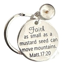 Mustard Seed Keyring Silver Keys Faith Christian Scripture Matthew 17:20 Gift - £13.58 GBP