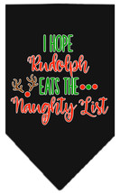 Hope Rudolph Eats Naughty List Screen Print Bandana Black Small - £9.06 GBP