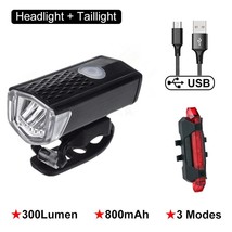 2Pcs Bike Light Set LED USB Rechargeable 300 Lumens 3 Modes Bicycle Lamp MTB Roa - $40.45