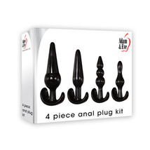 Adam &amp; Eve 4-Piece Anal Plug Kit Black - £24.89 GBP