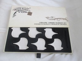 G57x Set of 6 Ceramic CHEESE MARKERS w/pen In Original Box by Petite Maison - £20.42 GBP