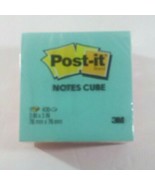 Post-it STICKY NOTES CUBE 400 sheets, 3&quot; x 3&quot; Aqua/Lime Green/ Pink 2027... - £4.32 GBP