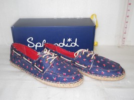 Splendid New Womens Ranger Navy Floral Linen Boat Shoes 8 M Shoes - £54.30 GBP