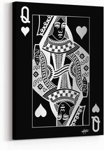 NEW &#39;Queen of Hearts’ Platinum Inspirational Wall Art Playing Cards 24x18 In - £69.98 GBP