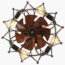 Low Profile Caged Ceiling Fan With Lights, Remote Control With Bulb, Gug... - £138.55 GBP