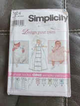 7024 Simplicity Vintage Sewing Pattern Little Girls Dress Bonnet Romper ... - $9.49