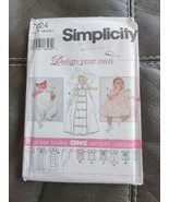 7024 Simplicity Vintage Sewing Pattern Little Girls Dress Bonnet Romper ... - £7.49 GBP