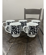 Holt Howard Pedestal Vtg Coffee 5 Mugs Black White Mod Retro 7848 Abstra... - €135,91 EUR