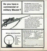 1971 Print Ad Williams Gun Sight Mark X Action Commercial Rifle Davison,MI - £6.55 GBP