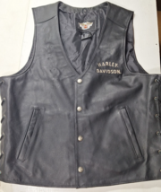 Harley Davidson Men’s Leather Vest. Large - $114.66 CAD