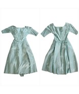 Vintage 50s  Harry Keizer Silk Mint Easter Prom Fit Flare dress W20&quot; - £73.70 GBP