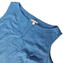 New York &amp; Company A Line Dress Size Large Solid Blue Sleeveless Summer ... - $28.70